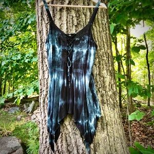 L.S.I tie dye flounce tank